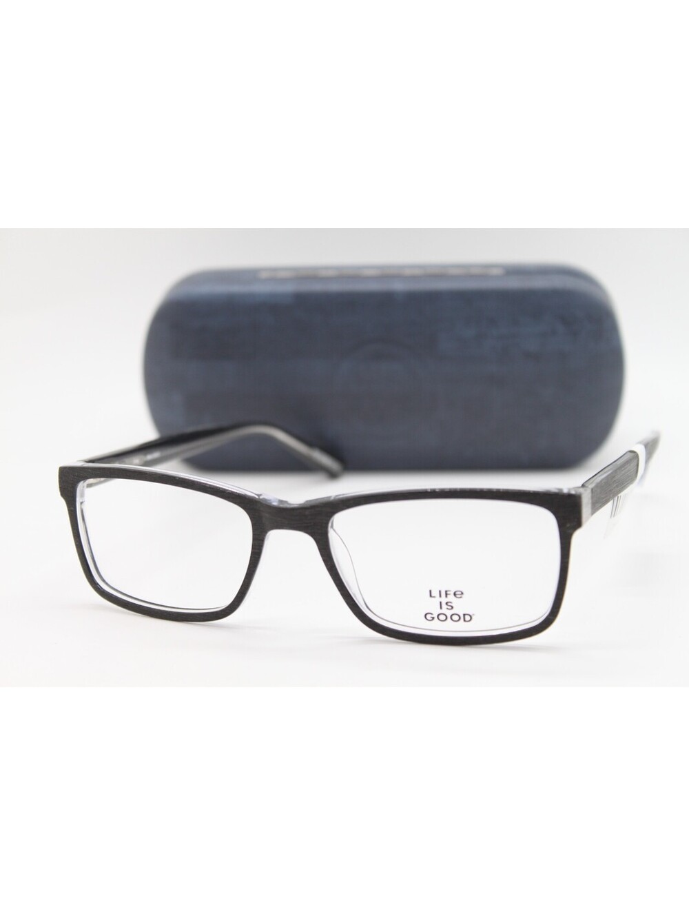 NEW LIFE IS GOOD GREG BLACK (BLK) AUTHENTIC EYEGLASSES W/CASE 52-17